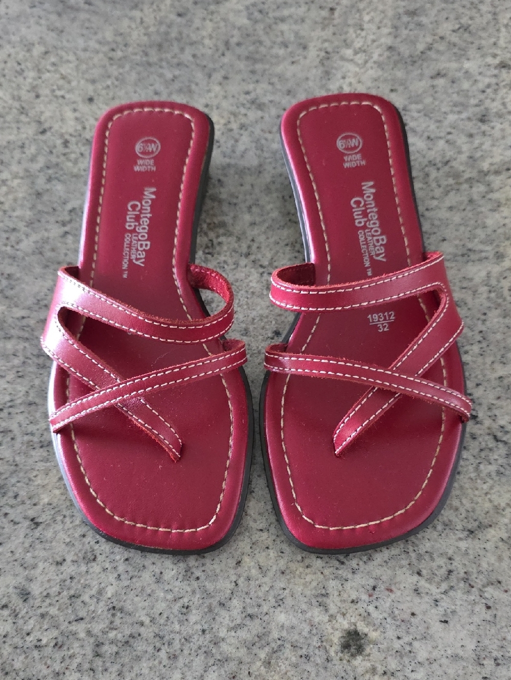 Montego Bay Club Red Women's Slide Sandals